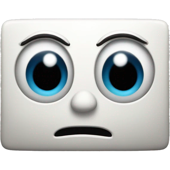 a rectangular letter M with eyes, arms and legs emoji
