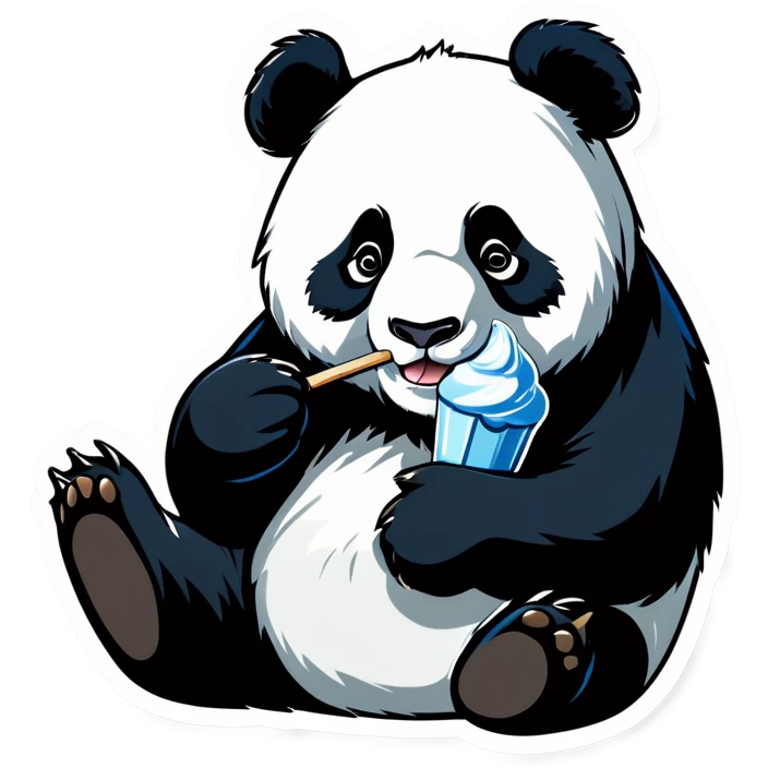 Panda qui mange une glace  emoji