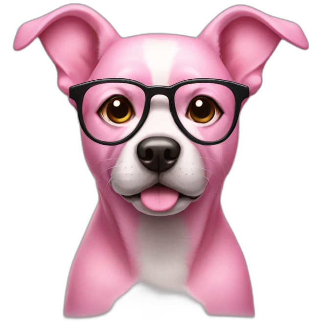 pink dog with glasses emoji