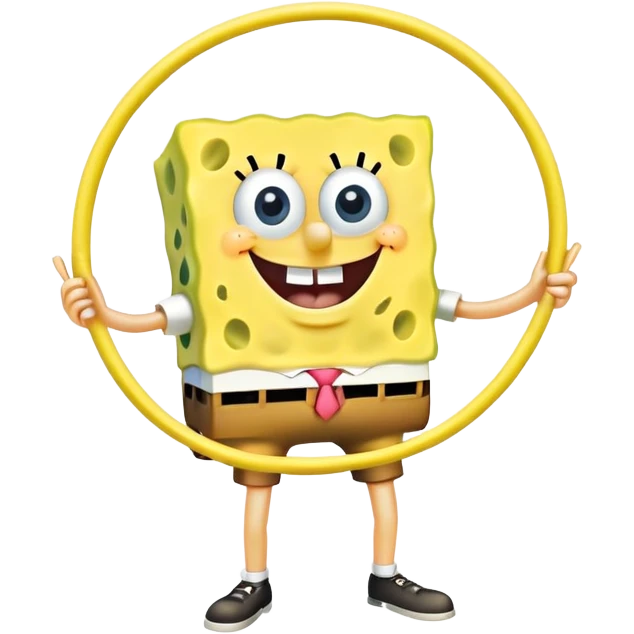 SpongeBob with a hula hoop emoji
