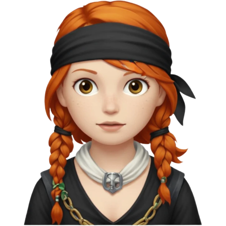 ginger hair pirate girl emoji