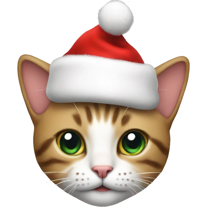 Cat with Christmas hat emoji