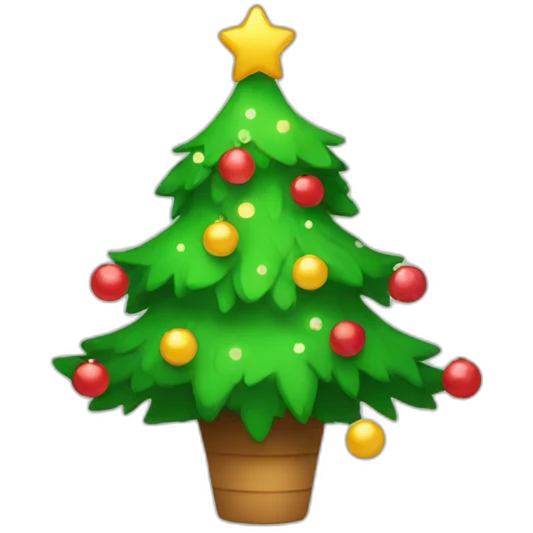 christmas tree kawaii emoji