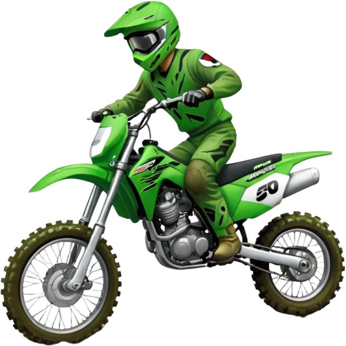 green kawasaki 250 dirt bike emoji