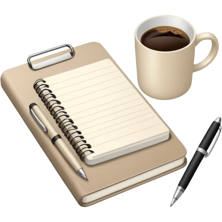 Realistic work  essentials with neutral color emoji