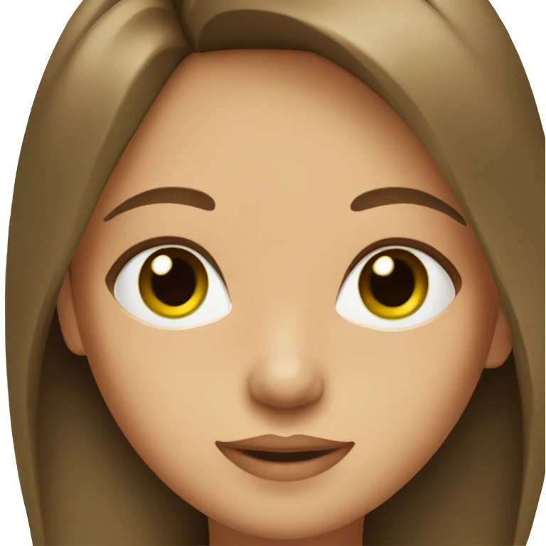 Girl that has green eyes and brown straight hair, her hair is layered emoji