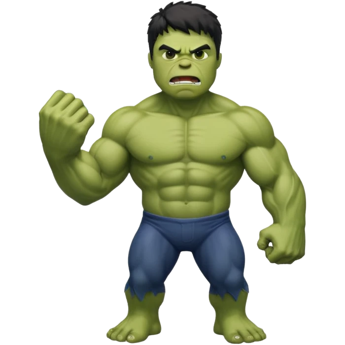 Hulk showing power emoji