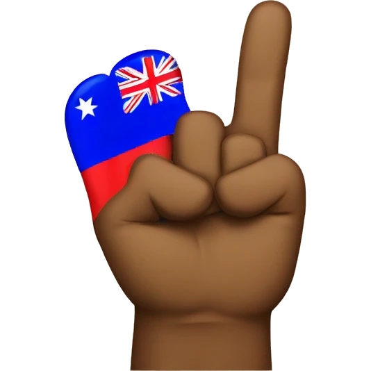 Shaka filled with Hawaiian flag emoji