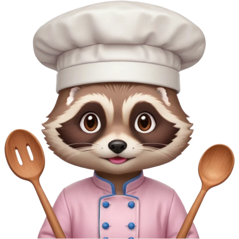 chef pink raccoon emoji