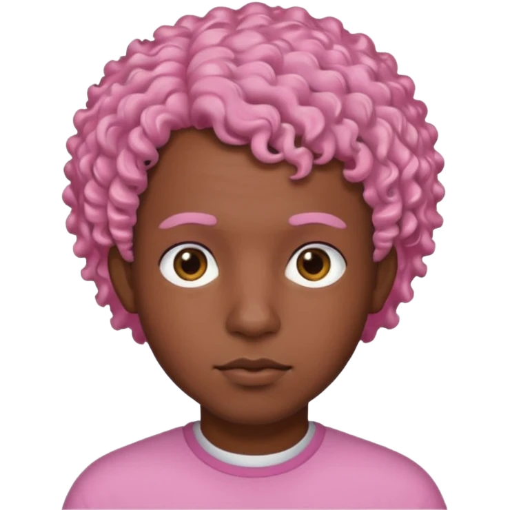 black man with pink short curly hair emoji
