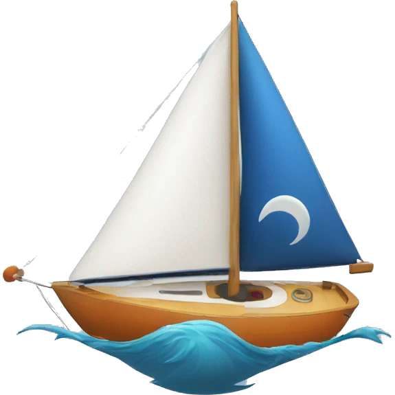 iconic logo mark unifying sailboat and rocket emoji