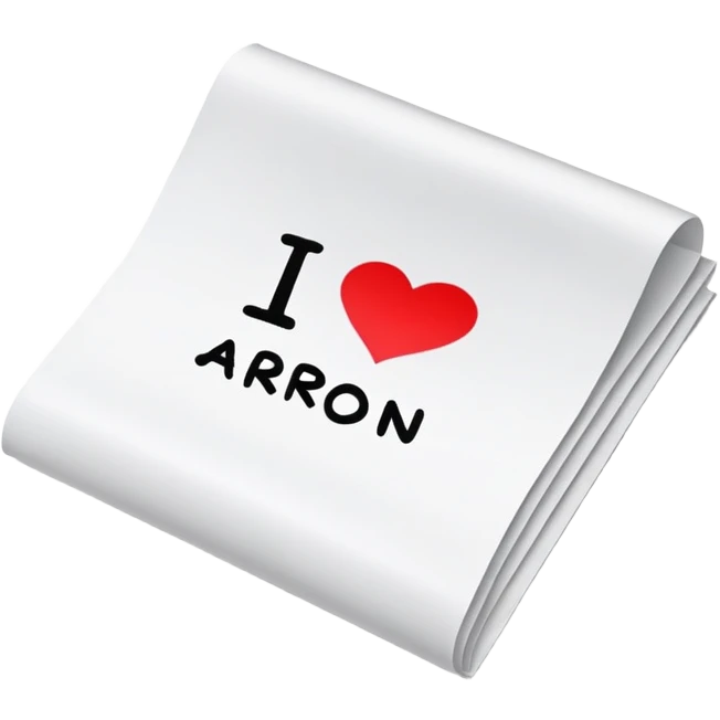 paper saying i love aaron emoji