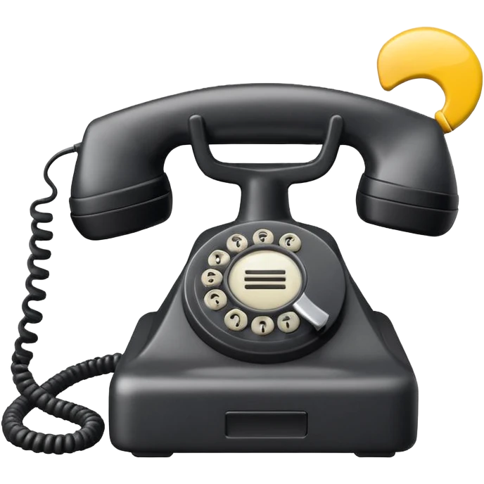 Minimalist emoji-style sticker of an old phone receiver with no signal waves, cracked and floating. Desaturated tones.
 emoji
