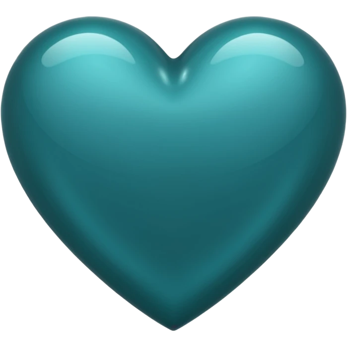 Transparent background Dark Deep teal heart emoji