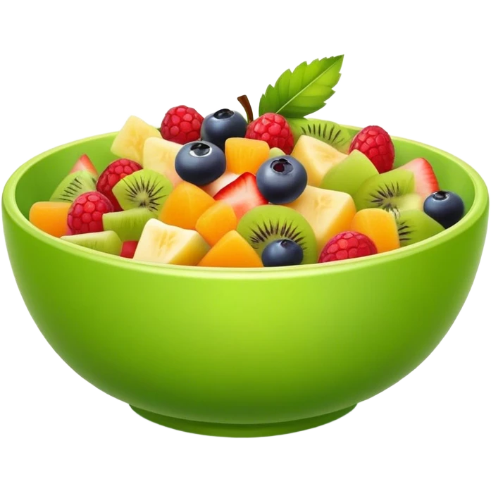 small green bowl of Fruit salad emoji