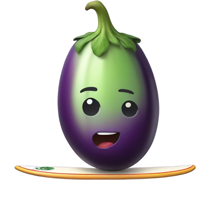 eggplant riding a surfboard  emoji