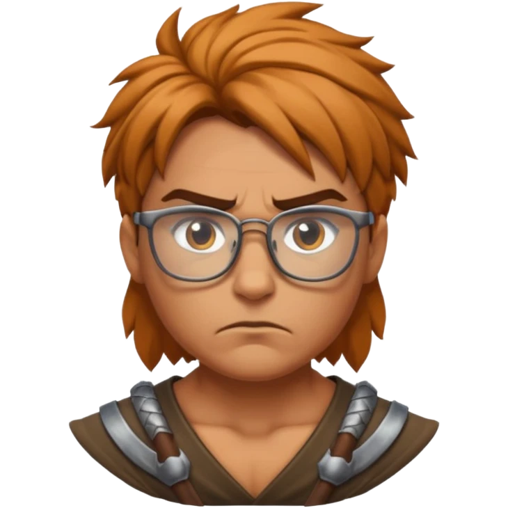 Glasses-Wearing wild Warrior bust emoji