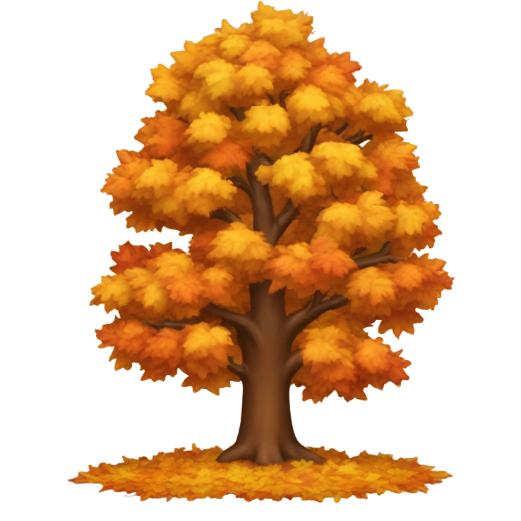 Orange brown and yellow leaved tree emoji