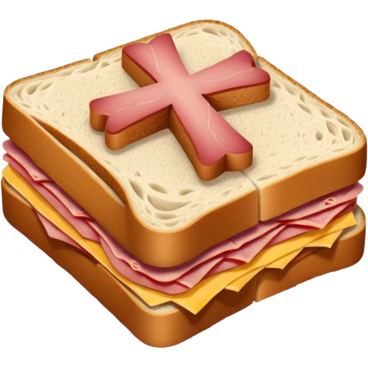 a sandwich with a cross on it emoji