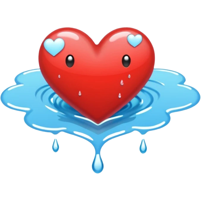 Puddle in the shape of a heart emoji