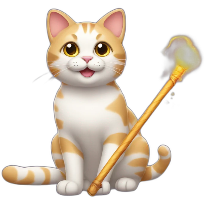 Cat with magic stick  emoji