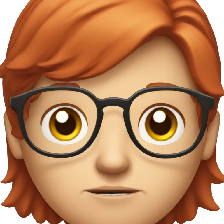 A red-head teacher in glasses is angry emoji