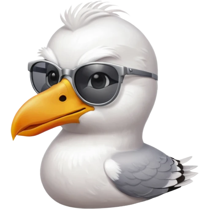 A seagull head with sunglasses emoji