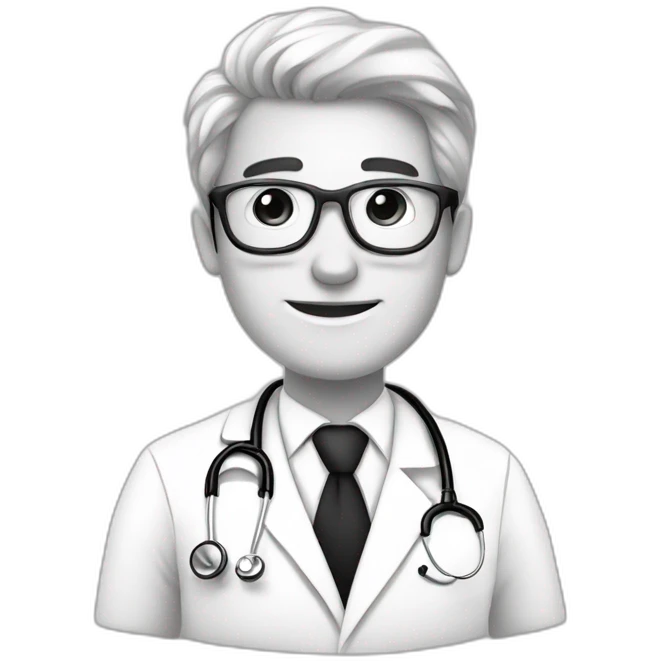 dibujo de doctor en blanco y negro emoji
