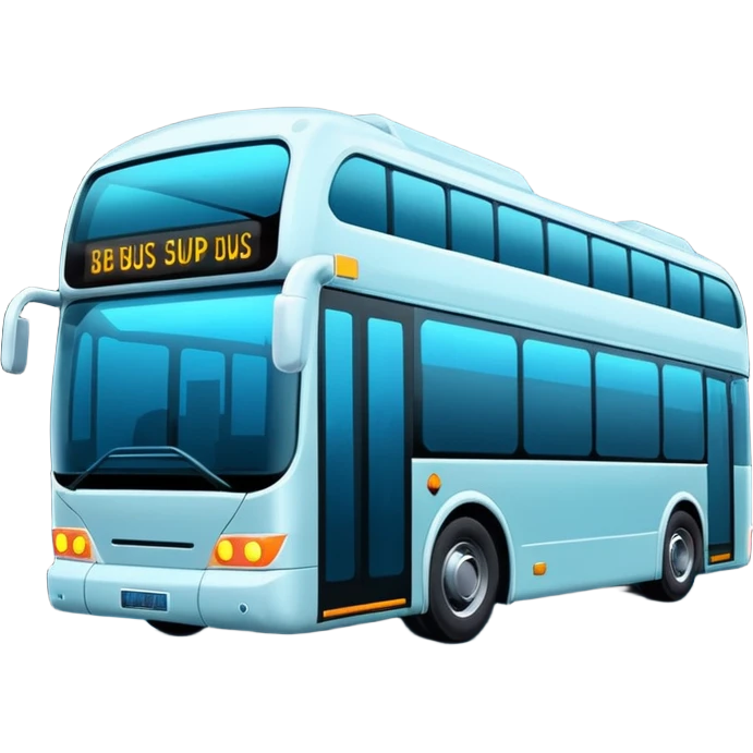 Futuristic city Bus and geolocation  emoji