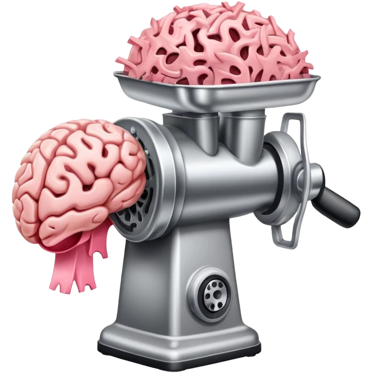 brain going through a meat grinder emoji