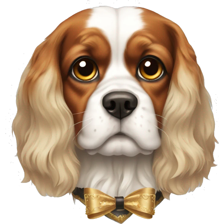 King Charles dog wearing a bow emoji