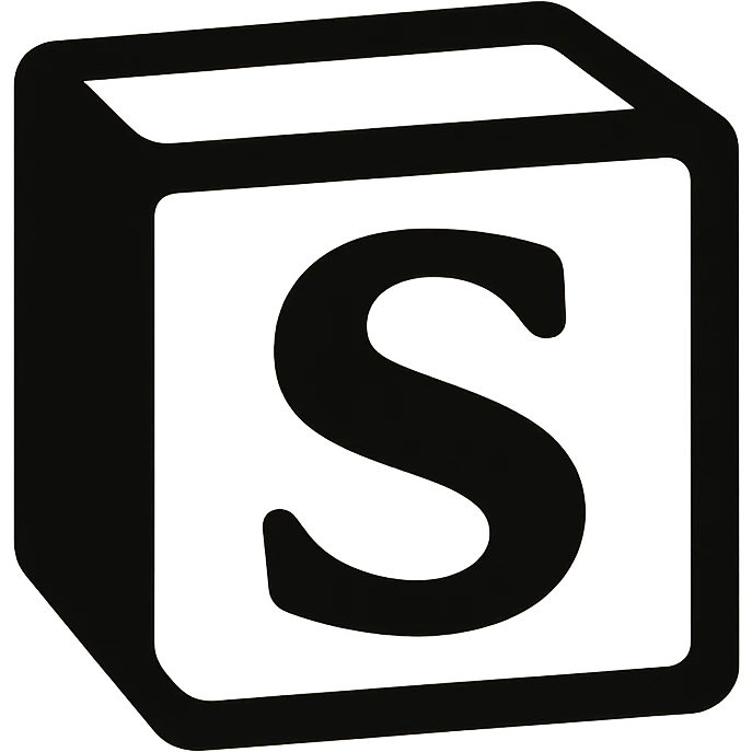 generate logo for my ai company that contains "s" letter, take as a reference notion's logo, but dont copy 100%, use notion's colors

 emoji