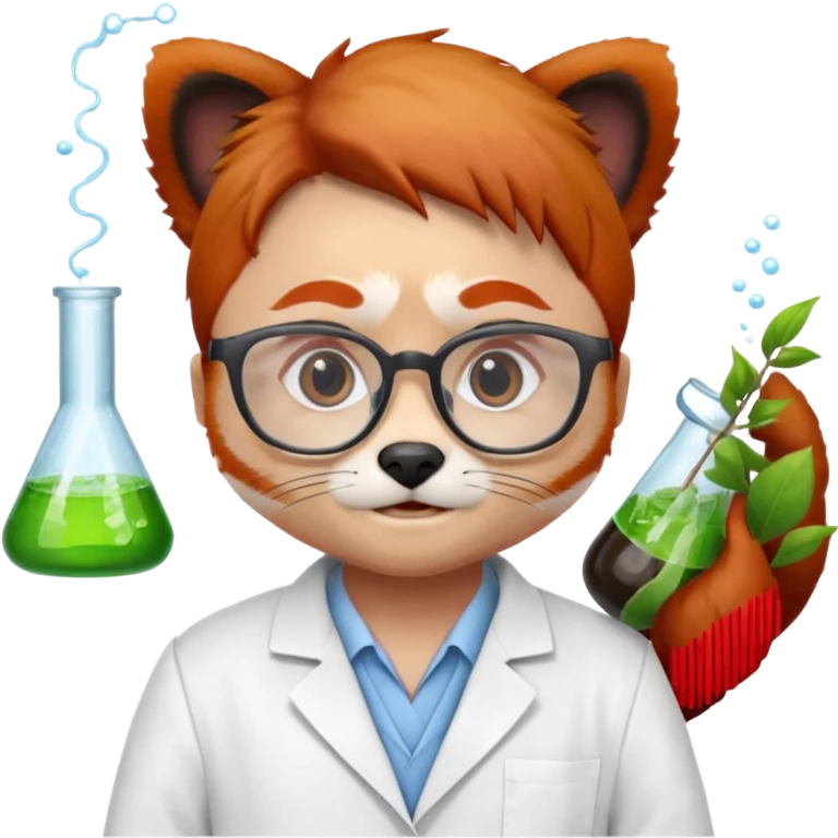 red panda bio-scientist emoji