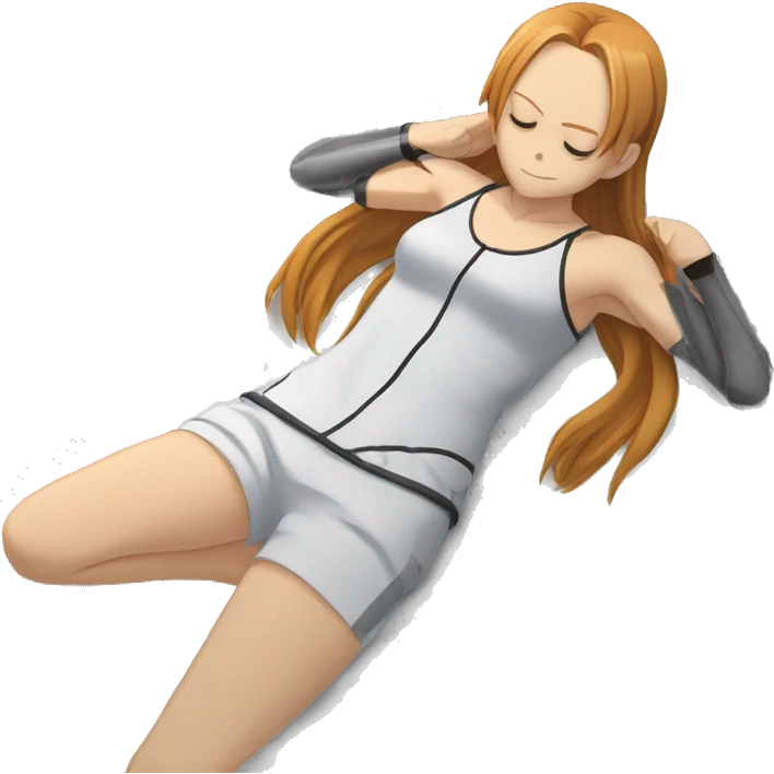 laying down sleeping full body Asuna anime sword art online one piece swim suiting  emoji