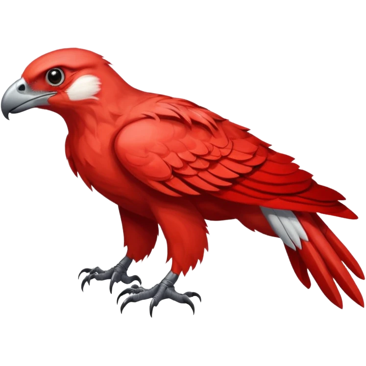scarlet coloured raptor bird emoji