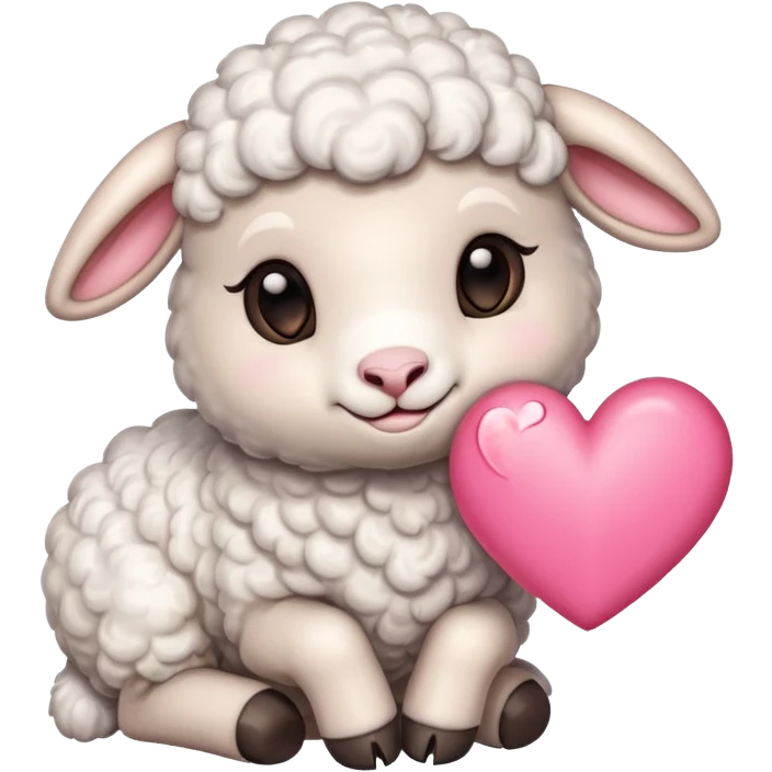 Lamb showing a heart with his hooves emoji