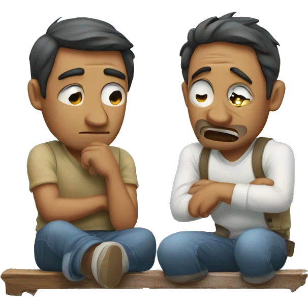 Men who cry trying to fix a broken heart with his wife emoji