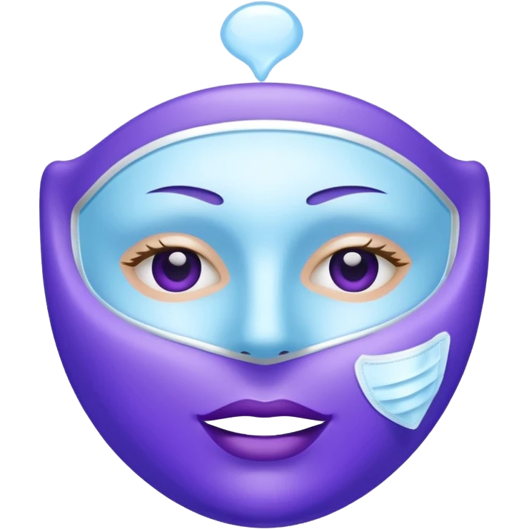 a white skincare mask purple blue pack emoji