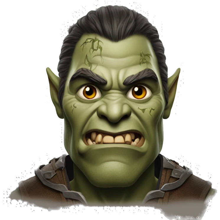 The orc of the Lord of the Rings shows the heart emoji