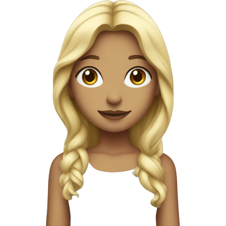 Blue background and a blonde girl is spiritual emoji