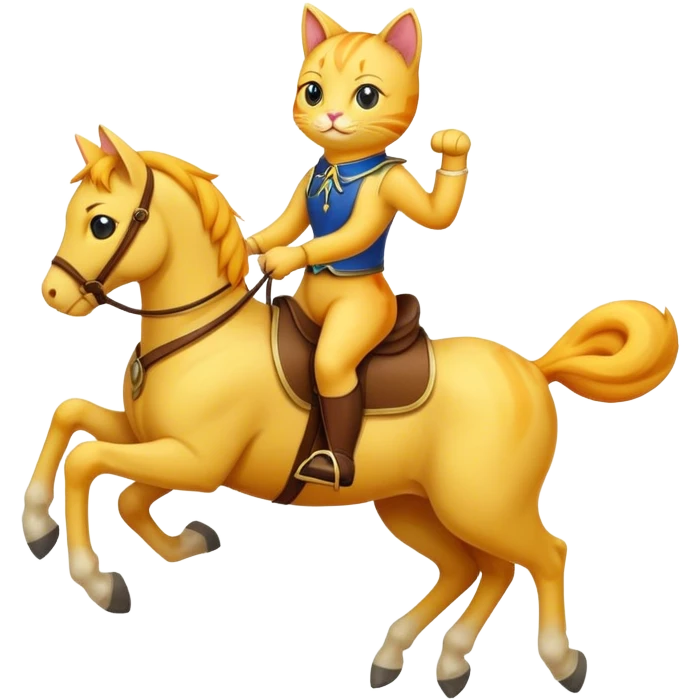 yellow cat on horseback emoji