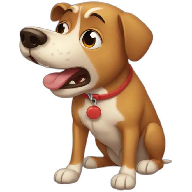 Coughing dog emoji