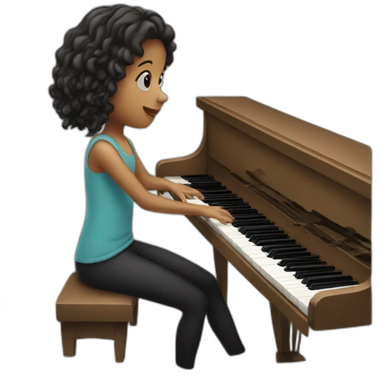 Girl playing piano emoji