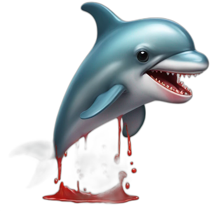 dolphin with bloody hockey mask emoji