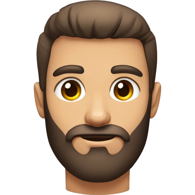 jeune homme vu du buste musclé métisse brun yeux foncés barbu emoji
