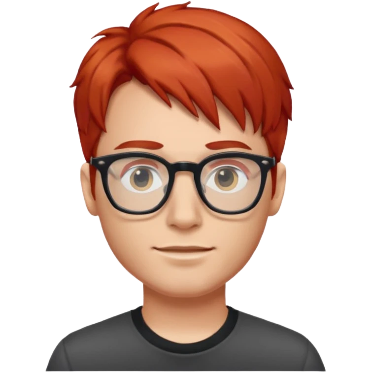 red unique hair with glassess guy  emoji