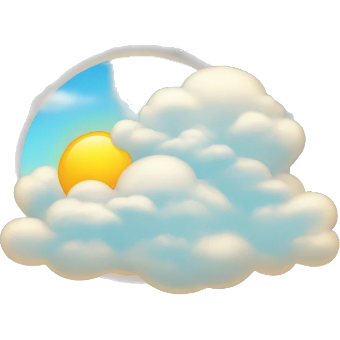 sky with clouds and sun emoji
