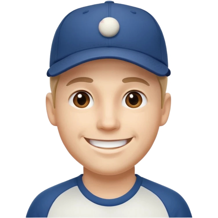 white guy with a baseball cap, smiling emoji