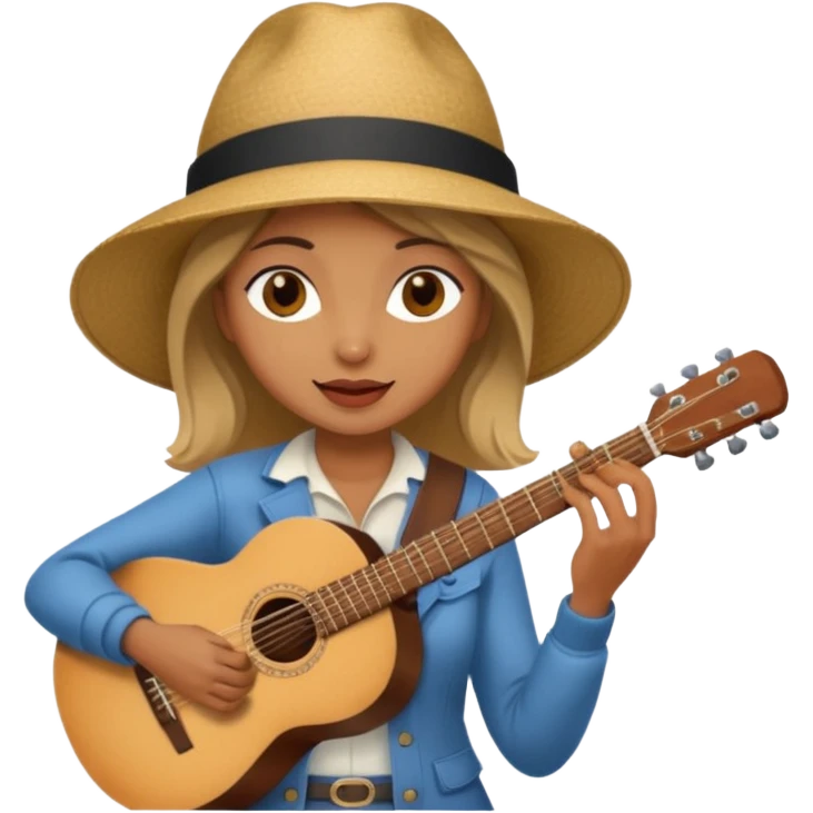 Street Music Performer woman with hat emoji