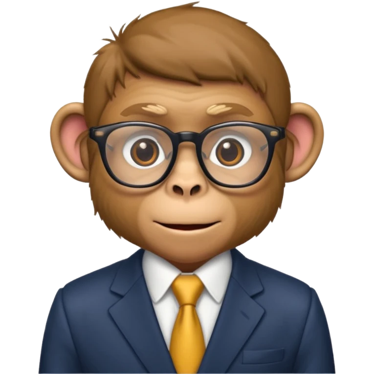 politician monkey with glasses  emoji